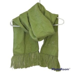 Alpaca Camargo green fringe Alpaca scarf 68 inches long